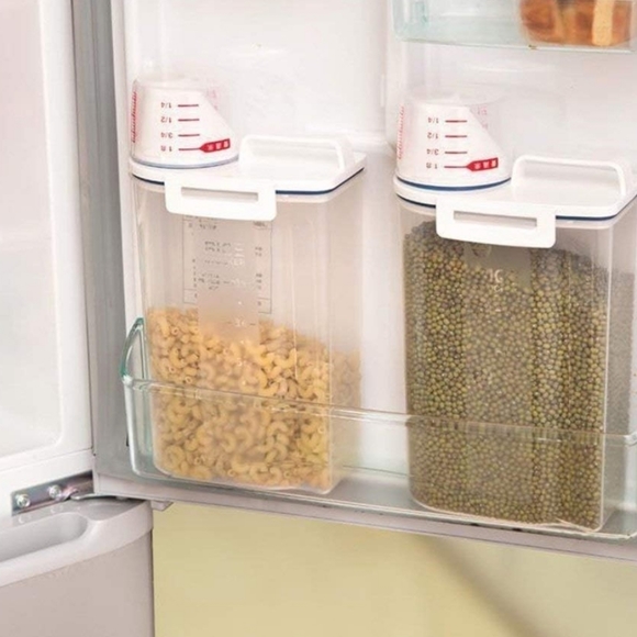 Food Storage Dispenser Container w/ Measuring Cup Lid - Kitchen Canister - Picture 4 of 5